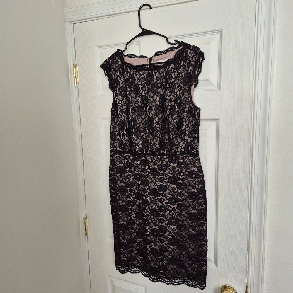 Loft black lace dress size 12